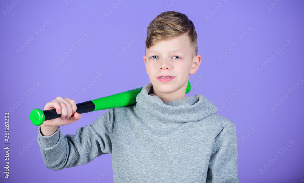 Sport and hobby. Teenager boy likes baseball. Active leisure and lifestyle. Healthy childhood. Enjoy active game. Join baseball team. Sport and baseball training concept. Boy hold baseball bat Sport and hobby. Teenager boy likes baseball. Active leisure and lifestyle. Healthy childhood. Enjoy active game. Join baseball team. Sport and baseball training concept. Boy hold baseball bat