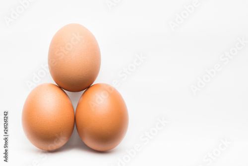 Balance of three chicken eggs