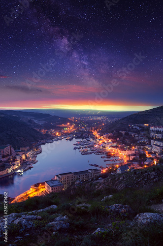 Balaklava bay at the night, Crimea