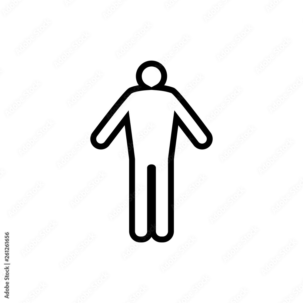 Vector image of a flat, isolated, linear icon of an adult male. Design of adult black man's icons. Vector image of a flat, isolated, linear icon of an adult male. Design of adult black man's icons.