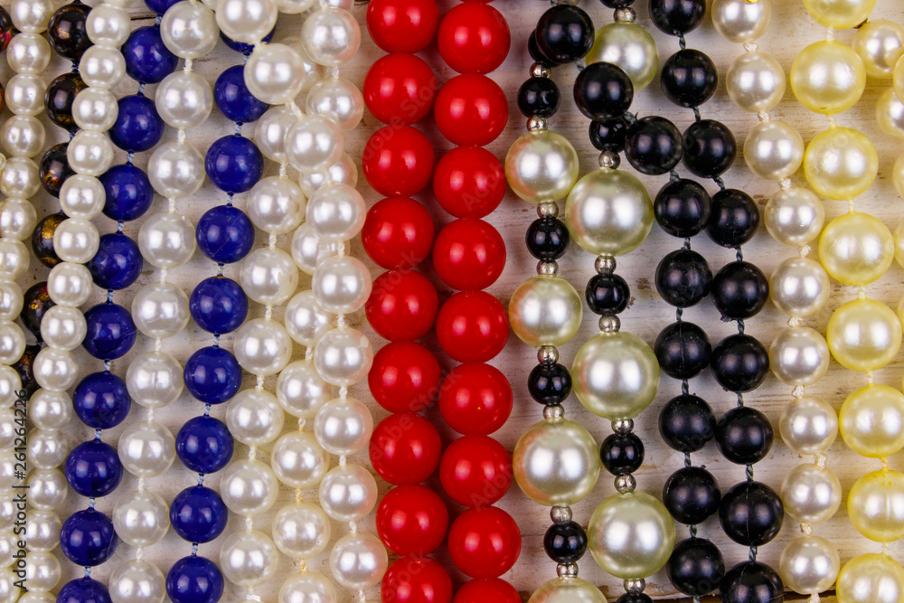 Background of the different beads necklaces Background of the different beads necklaces