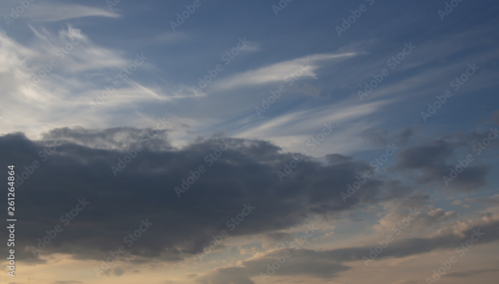 Beautiful sunset in the clouds, bright sun Beautiful sunset in the clouds, bright sun