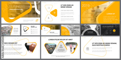 Pink and white design elements for presentation slide templates