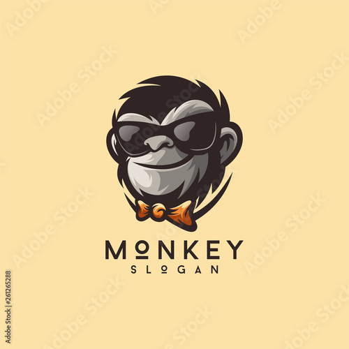 cool monkey logo design vector illustrator photo