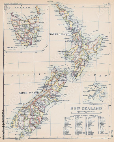 Fotografia, Obraz Old map. Engraving image
