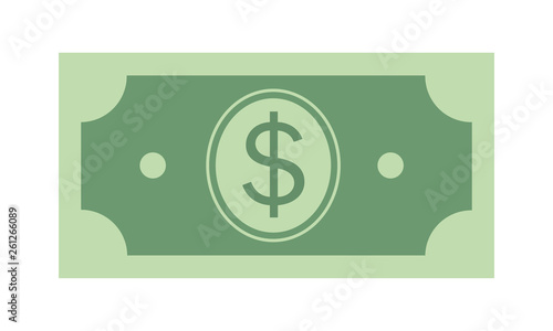 American dollar bill flat icon for graphs, financial apps and websites