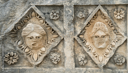 theater mask and ornament in Myra
