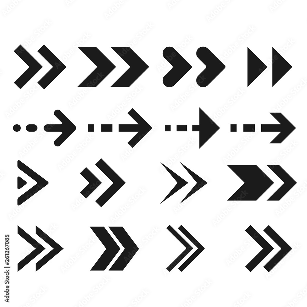 black vector download arrows.Arrow icon.Arrows vector collection - Vector