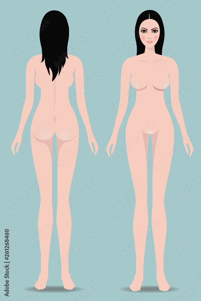 Fototapeta premium attractive glamour girl nude slim body 