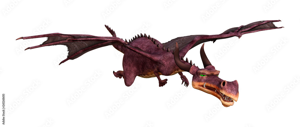 3D Rendering Fairy Tale Dragon on White 3D Rendering Fairy Tale Dragon on White