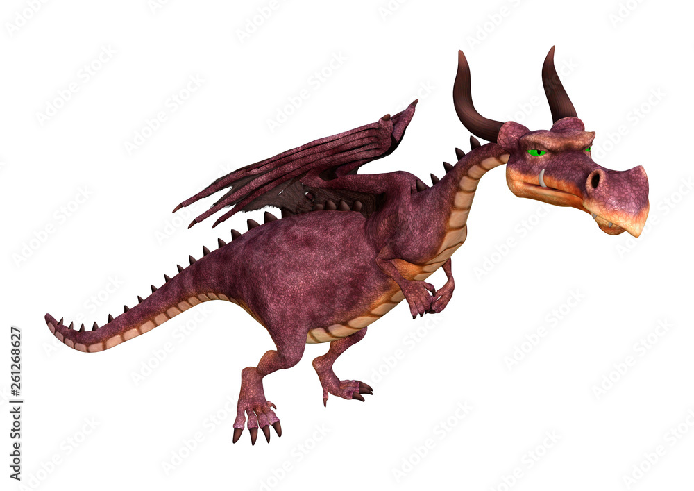 3D Rendering Fairy Tale Dragon on White 3D Rendering Fairy Tale Dragon on White
