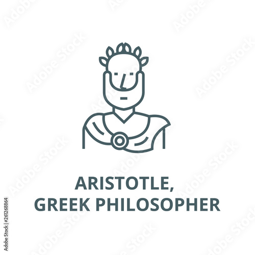 Aristotle, greek philosopher line icon, vector. Aristotle, greek philosopher outline sign, concept symbol, illustration