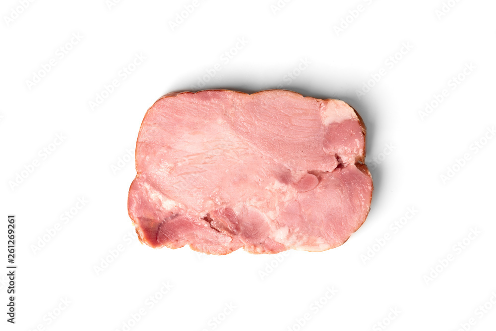 Smoked ham isolated on white background. Smoked ham isolated on white background.