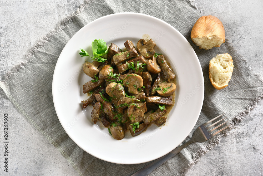 Beef stroganoff with mushrooms Beef stroganoff with mushrooms