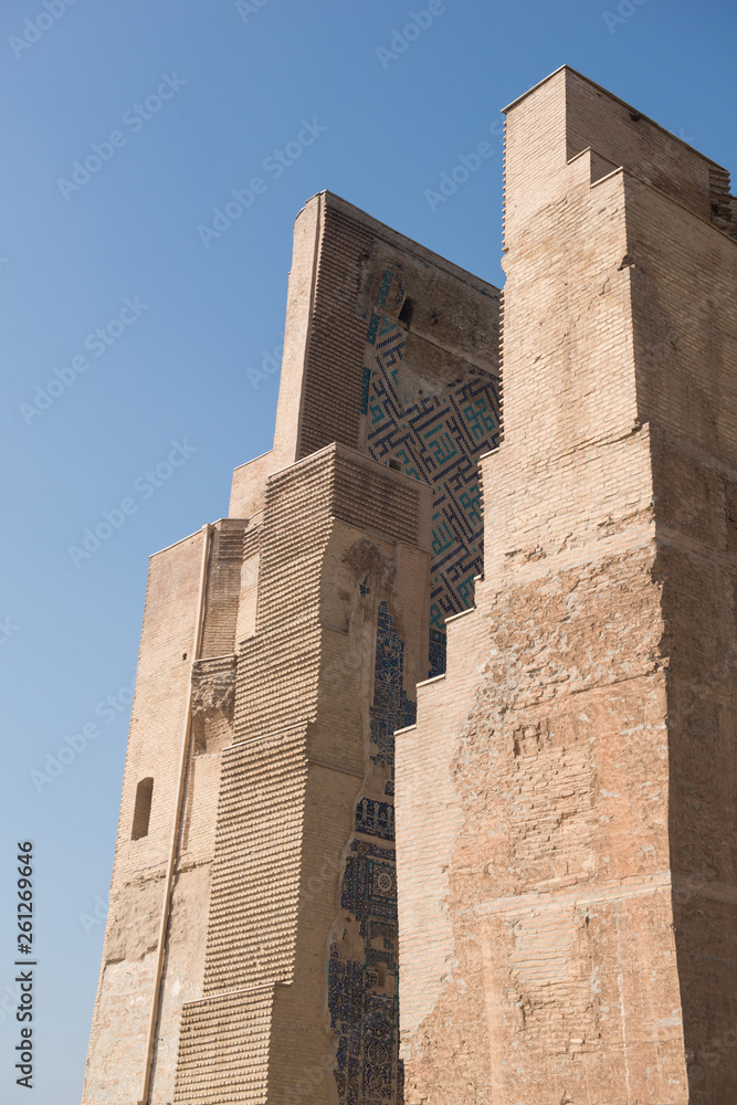 Great portal Ak-Saray - White Palace of Amir Timur, Uzbekistan, Shahrisabz. Ancient architecture of Central Asia