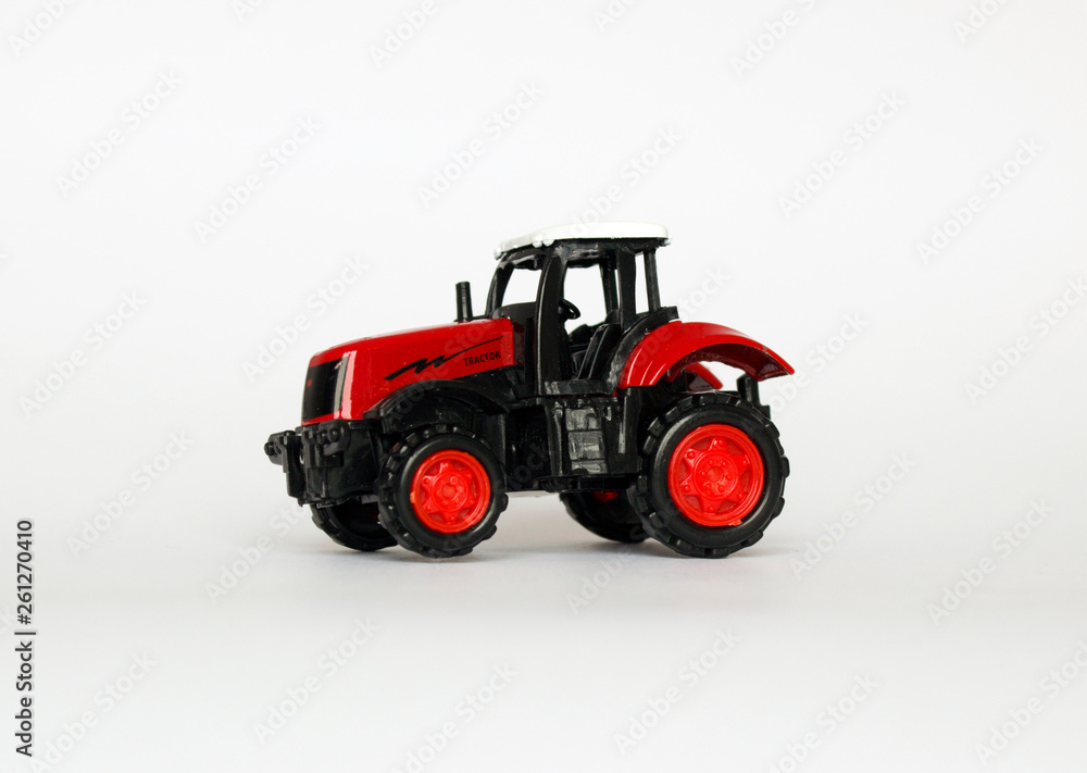 toy tractor on white background toy tractor on white background