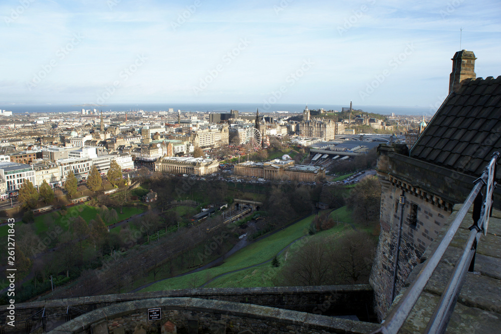 Landscapes of Edinburgh. December in Scotland.