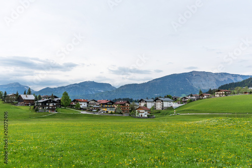 Amazing panoramic view of Abtenau  small village in the mountains in Austria.
