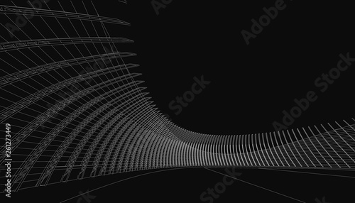 3D wireframe of stadium or sport arena. vector