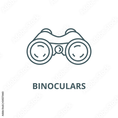 Binoculars,periscope,vision line icon, vector. Binoculars,periscope,vision outline sign, concept symbol, illustration