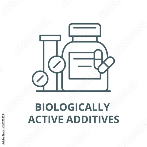 Biologically active additives line icon, vector. Biologically active additives outline sign, concept symbol, illustration