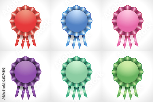 Awards colored logotype set. Isolated abstract graphic design template. Coloured icons, victory symbols. Celebrating congratulating decorative 1 st, 2 nd 3 rd collection of signs. Vector colorful cups