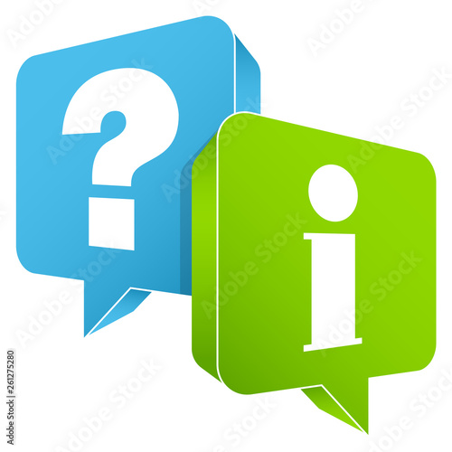 Sprechblasen Frage & Information Blau/Grün
