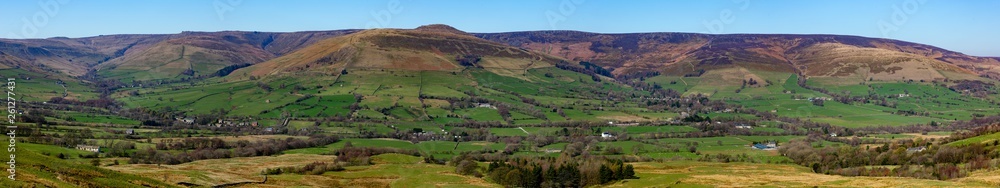 Fototapeta premium Edale Hills Panorama, Peak District, England