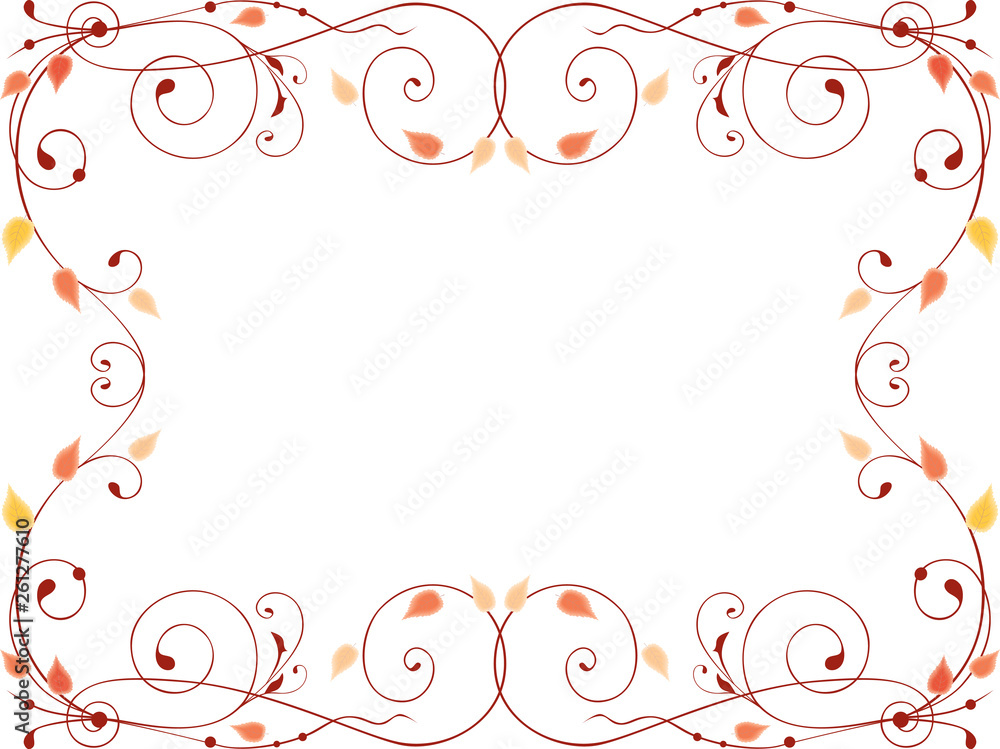Decorative frame from swirls and leaves