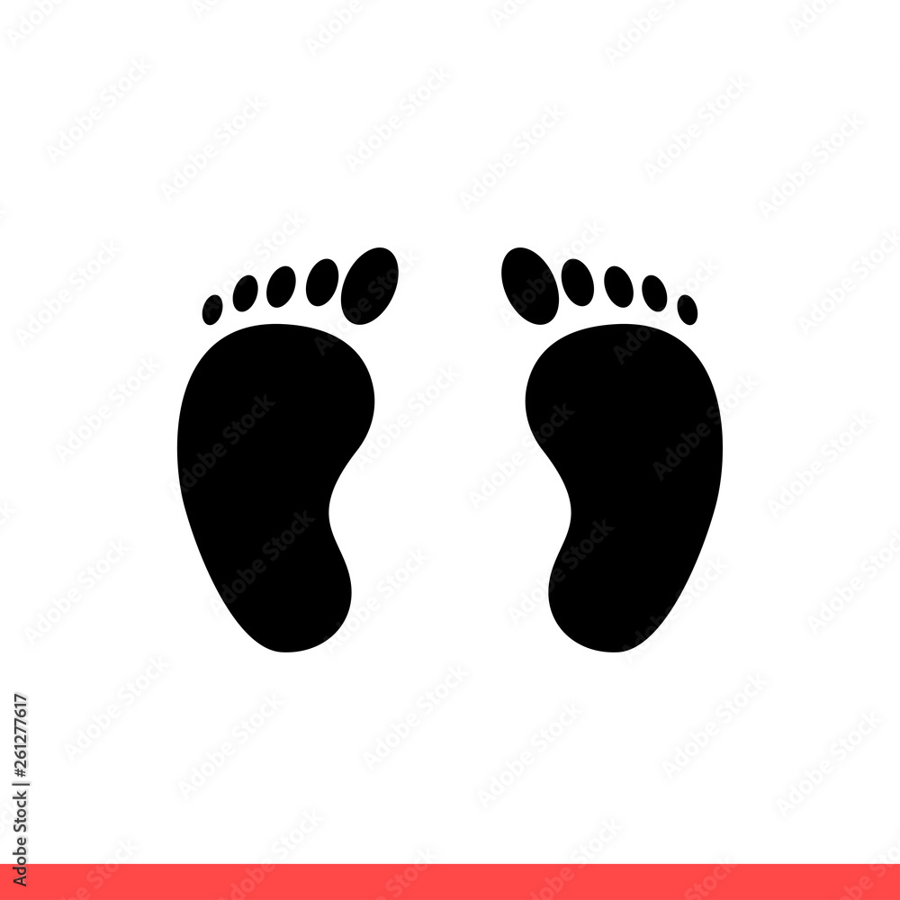 Footsteps icon vector isolated on white background Footsteps icon vector isolated on white background