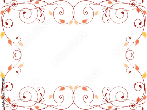 Decorative frame from swirls and leaves