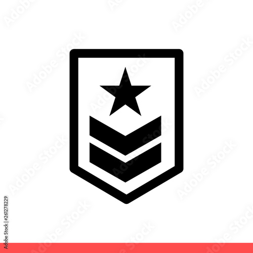 Military rank icon vector isolated on white background