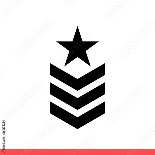 Military rank icon vector isolated on white background