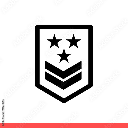 Military rank icon vector isolated on white background