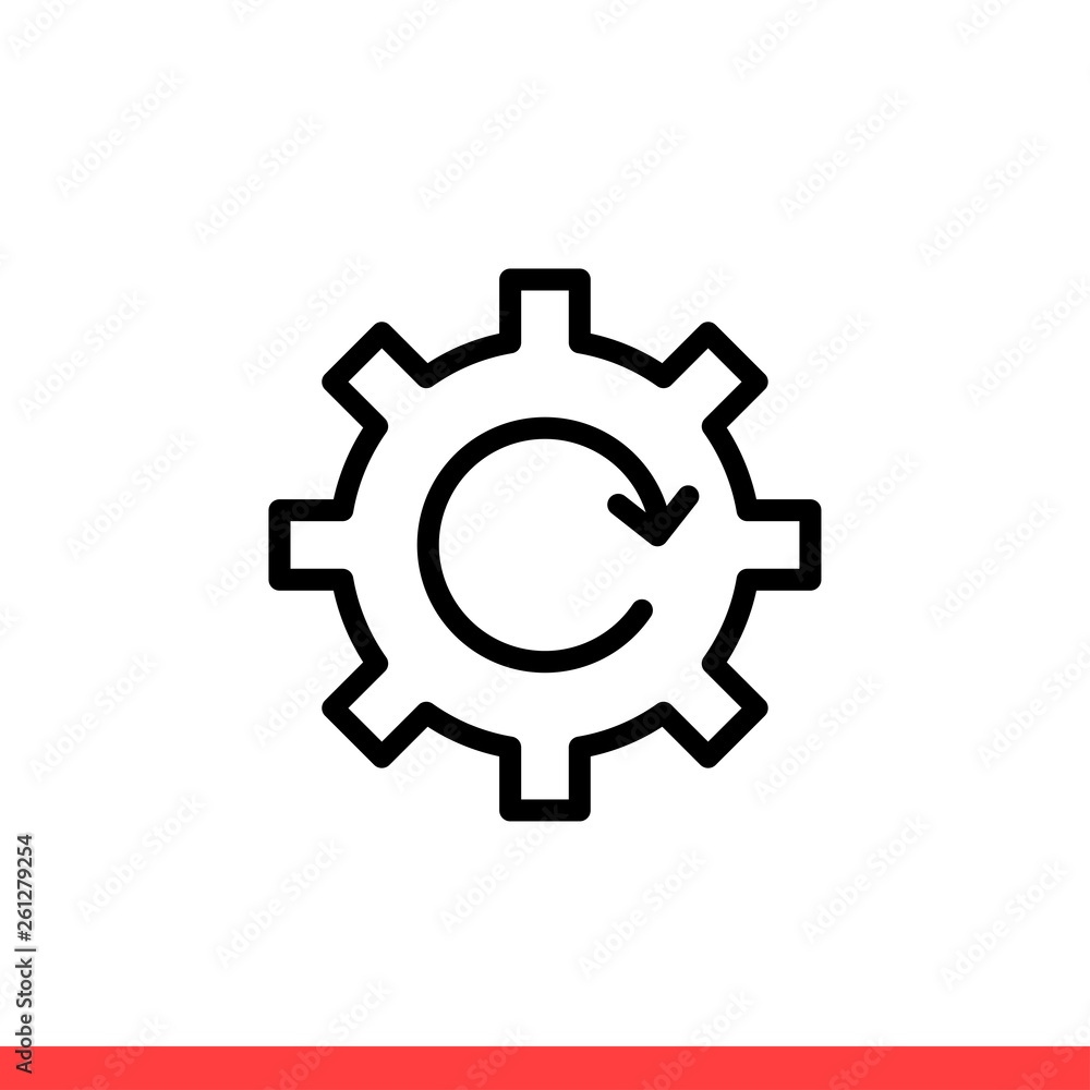 Process icon vector isolated on white background Process icon vector isolated on white background