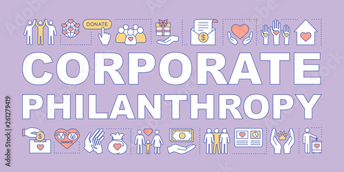 Corporate philanthropy word concepts banner