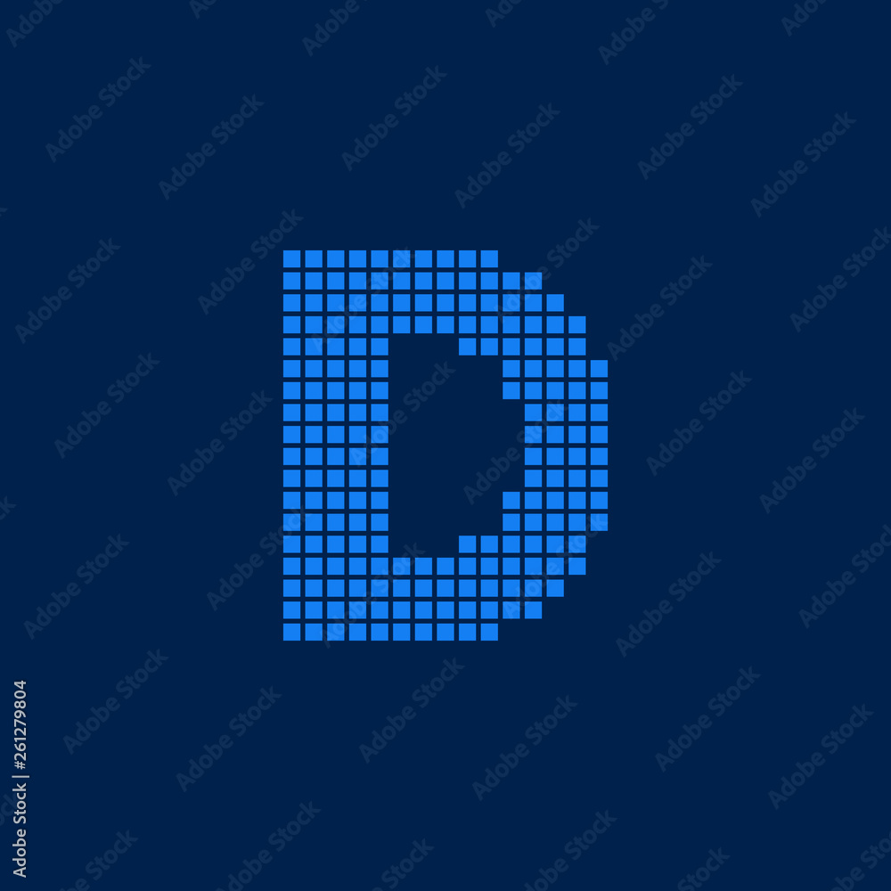 Obraz premium Vector Logo Letter D Small Blocks