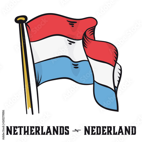 Photography Vintage engraving style Netherlands flag vector illustration
