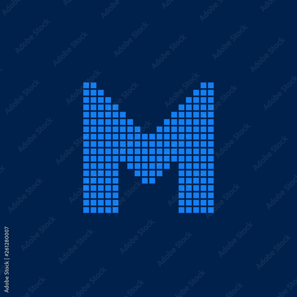 Vector Logo Letter M Small Blocks Vector Logo Letter M Small Blocks