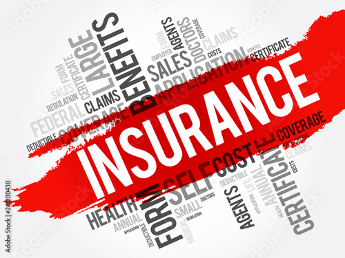 Insurance word cloud collage, healthcare concept background