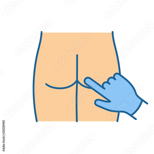Digital rectal exam color icon