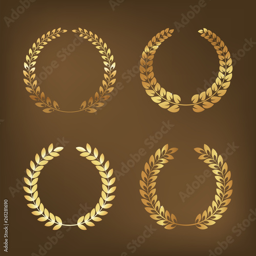 Golden Laurel Wreaths vector illustration