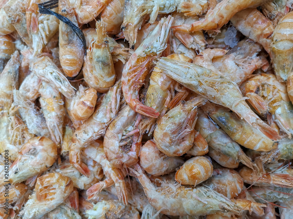 Background with red boiled shrimp. Seafood of the sea of Japan. Background with red boiled shrimp. Seafood of the sea of Japan.