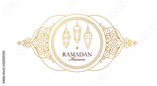 Vector card for Ramadan Kareem greeting.