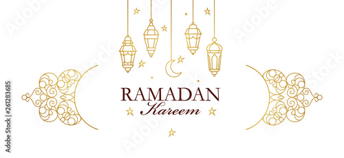 Vector card for Ramadan Kareem greeting.