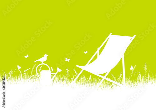 Sommerwiese Liegestuhl Weiß/Grün
