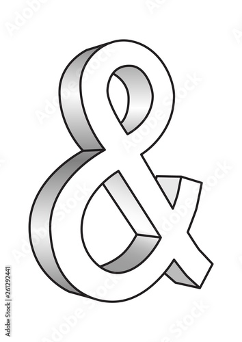 Symbol & Ampersant in 3d. Vector