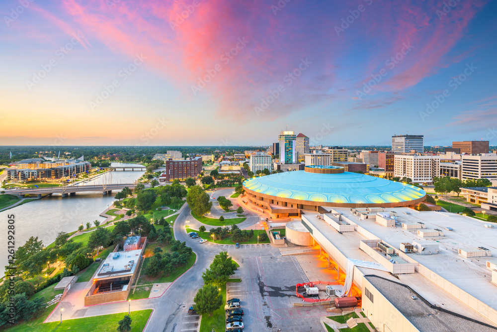 Wichita, Kansas, USA downtown skyline Stock Photo Adobe Stock