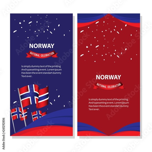 Norway National Celebration Poster Vector Template Design Illustration
