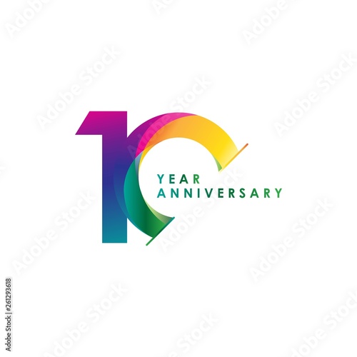 10 Year Anniversary Vector Template Design Illustration